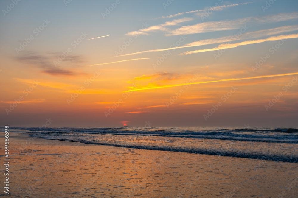 Fototapeta premium Colorful Sky at Sunrise on Beach