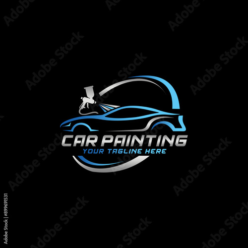 Car painting logo design vector illustration