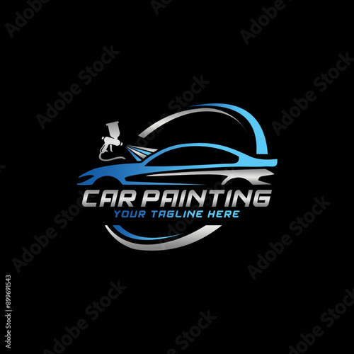 Car painting logo design vector illustration