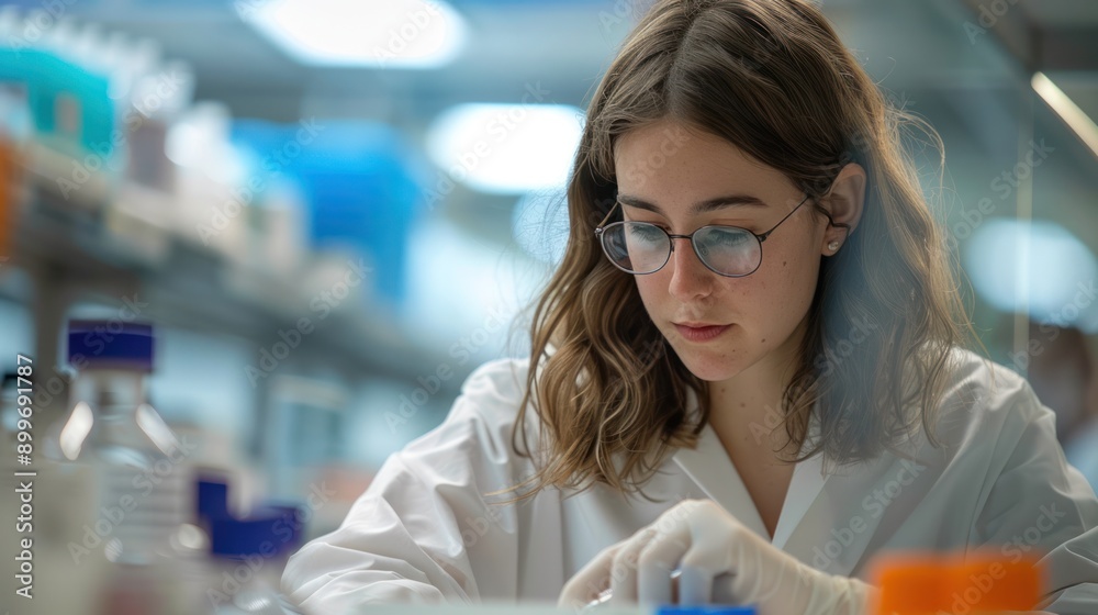 A medical researcher working on a vaccine development project, emphasizing innovation in immunology A medical researcher working on a vaccine development project, emphasizing innovation in immunology