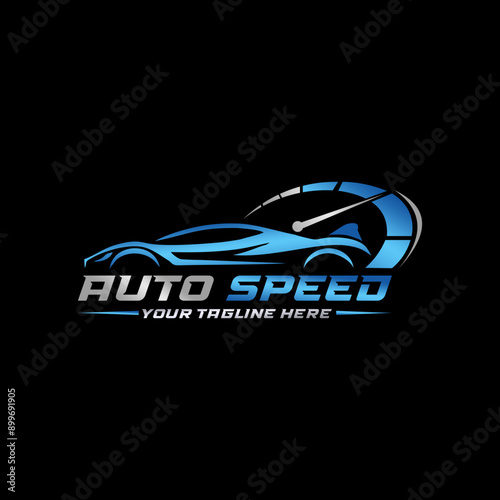 Auto car speed logo design vector template