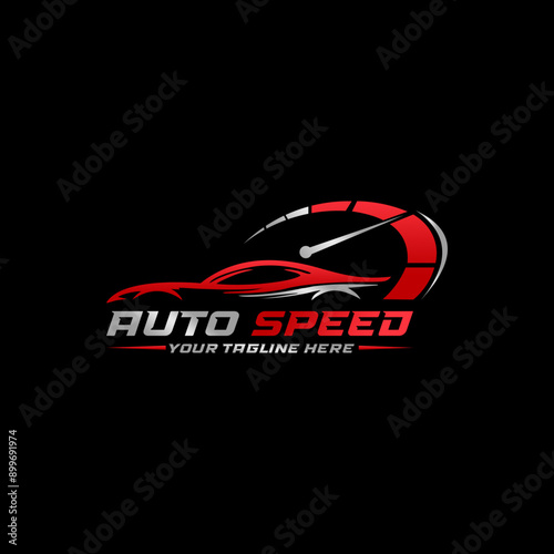 Auto car speed logo design vector template