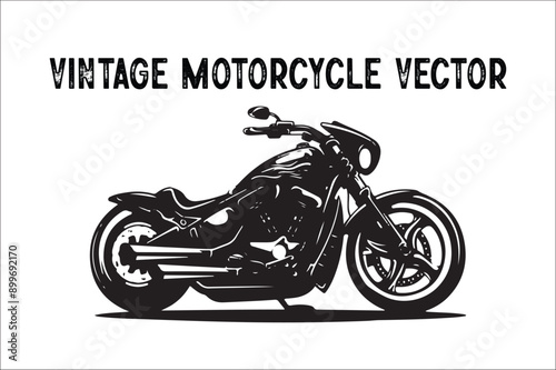 Vintage motorcycle  design vector silhouette. Old motorcycle  design vector.