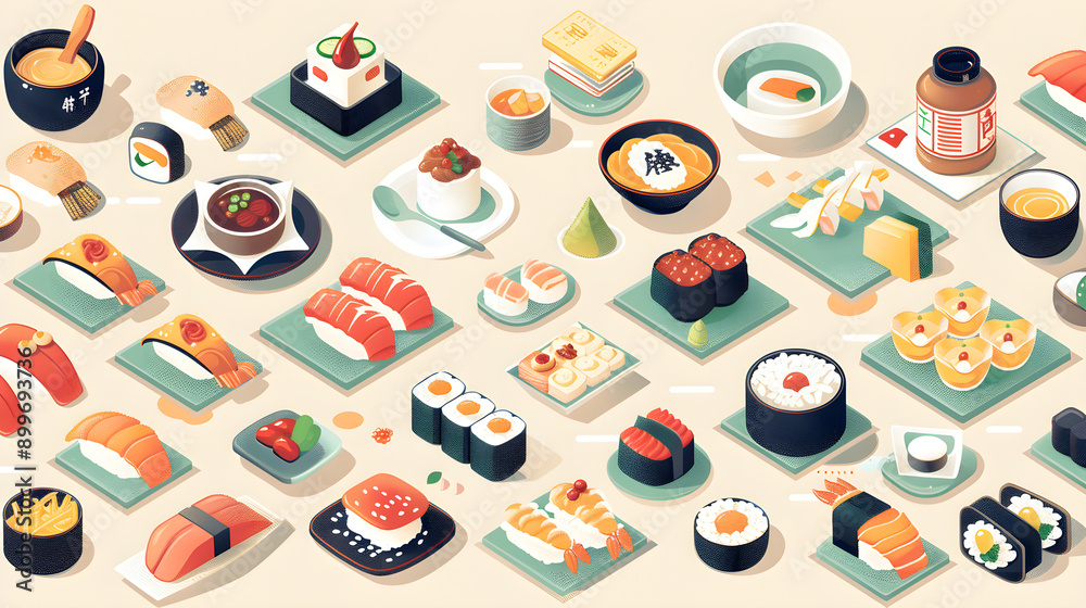 Japanese culinary icons, each one representing a unique and flavorful ...
