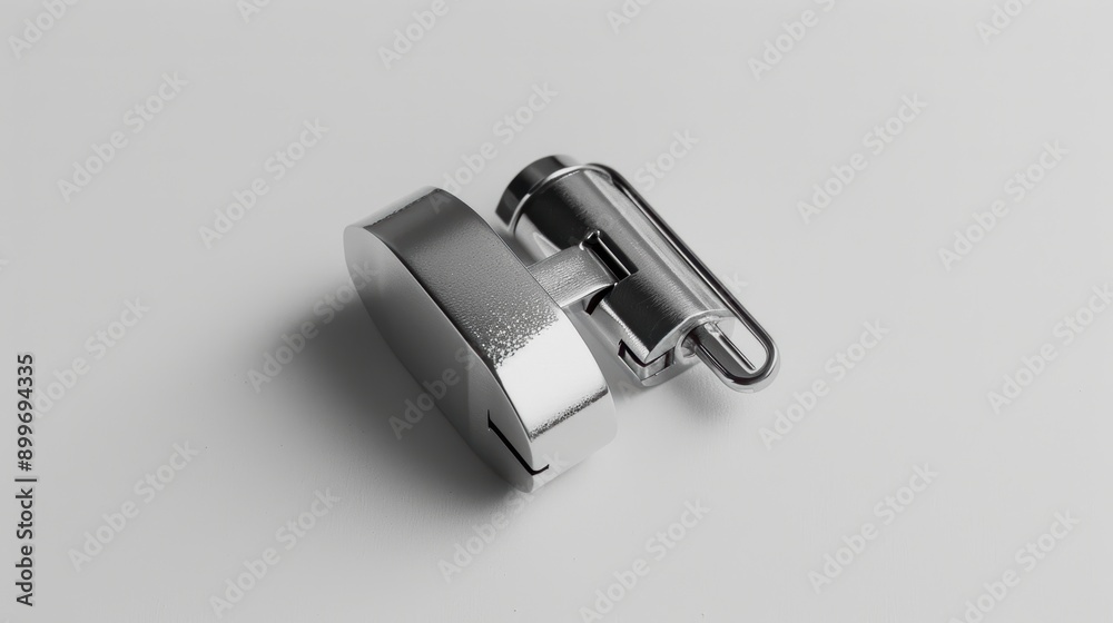 Sleek metal door hinge on a white background, perfect for construction or home improvement, adding modern style to any space Sleek metal door hinge on a white background, perfect for construction or home improvement, adding modern style to any space