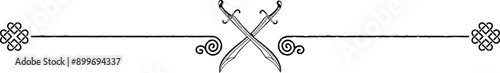 Fantasy Border - Knots and Crossed Scimitars