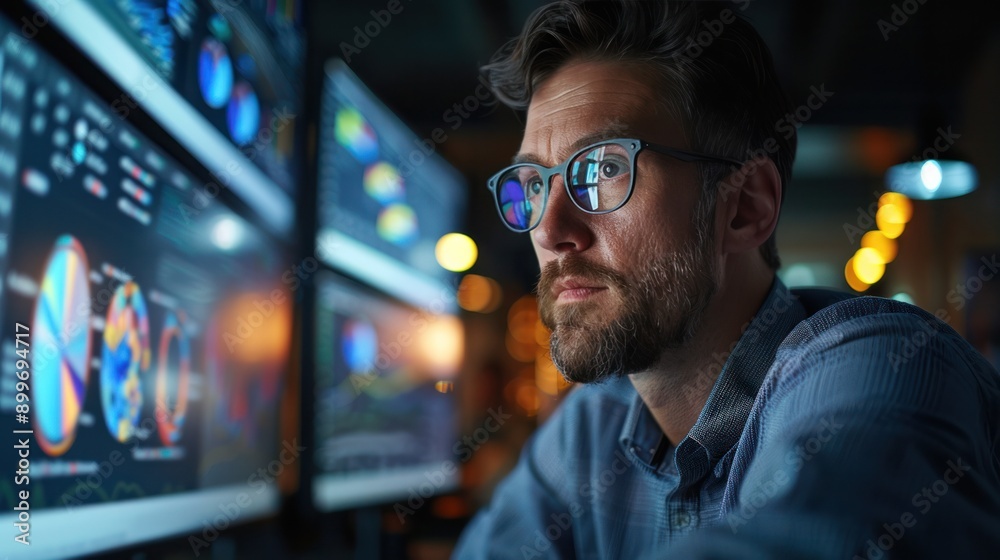 A data analyst creating a detailed report with visual data representations, illustrating the importance of clear data communication A data analyst creating a detailed report with visual data representations, illustrating the importance of clear data communication