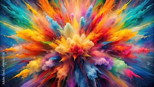 Abstract colorful explosion on canvas , vibrant, bursts, color, kaleidoscope, dance, abstract, forms, canvas