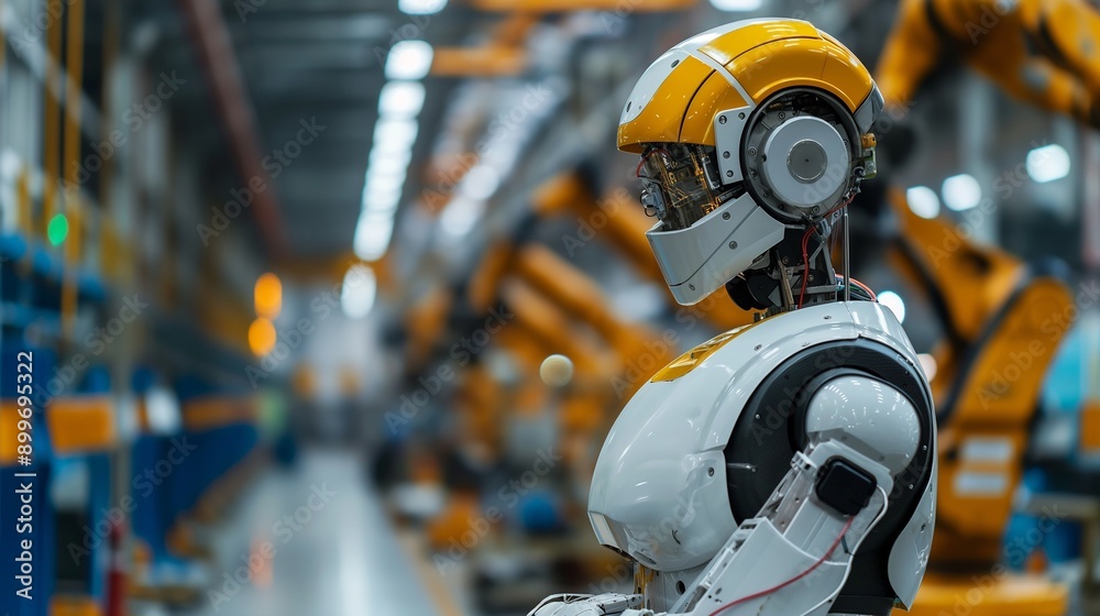 Humanoid robot, assisting workers Humanoid robot, assisting workers