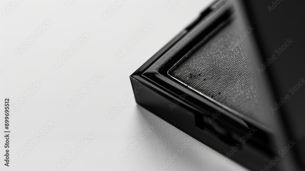 Sleek and professional black eyeshadow palette on a white background, highlighting its elegant design Sleek and professional black eyeshadow palette on a white background, highlighting its elegant design