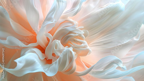 a soft, pastel-colored flower in a dreamlike dance of ethereal petals