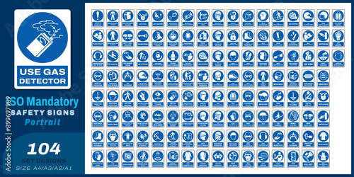 104 set ISO mandatory safety signs V44 size a4/a3/a2/a1	
 photo