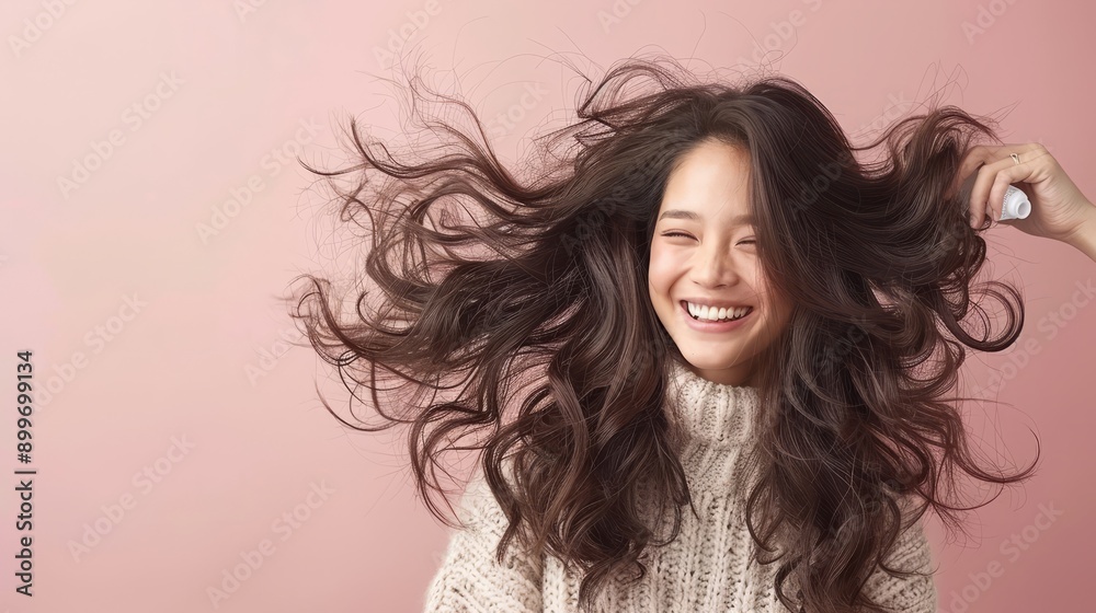 Portrait of woman with long hair and beautiful hair. Shampoo advertisement. Portrait of woman with long hair and beautiful hair. Shampoo advertisement.