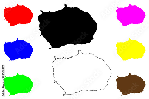 Bouvet island (Kingdom of Norway, Dependent territory of Norway) map vector illustration, scribble sketch Bouvetoya map
