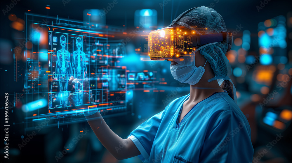 Healthcare Professional Using Virtual Reality for Medical Procedures Healthcare Professional Using Virtual Reality for Medical Procedures