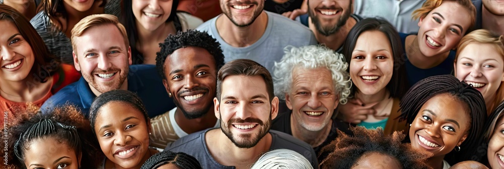 Cheerful Multicultural Crowd of Faces Cheerful Multicultural Crowd of Faces