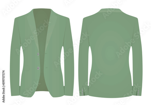 Green business tuxedo. vector illustration