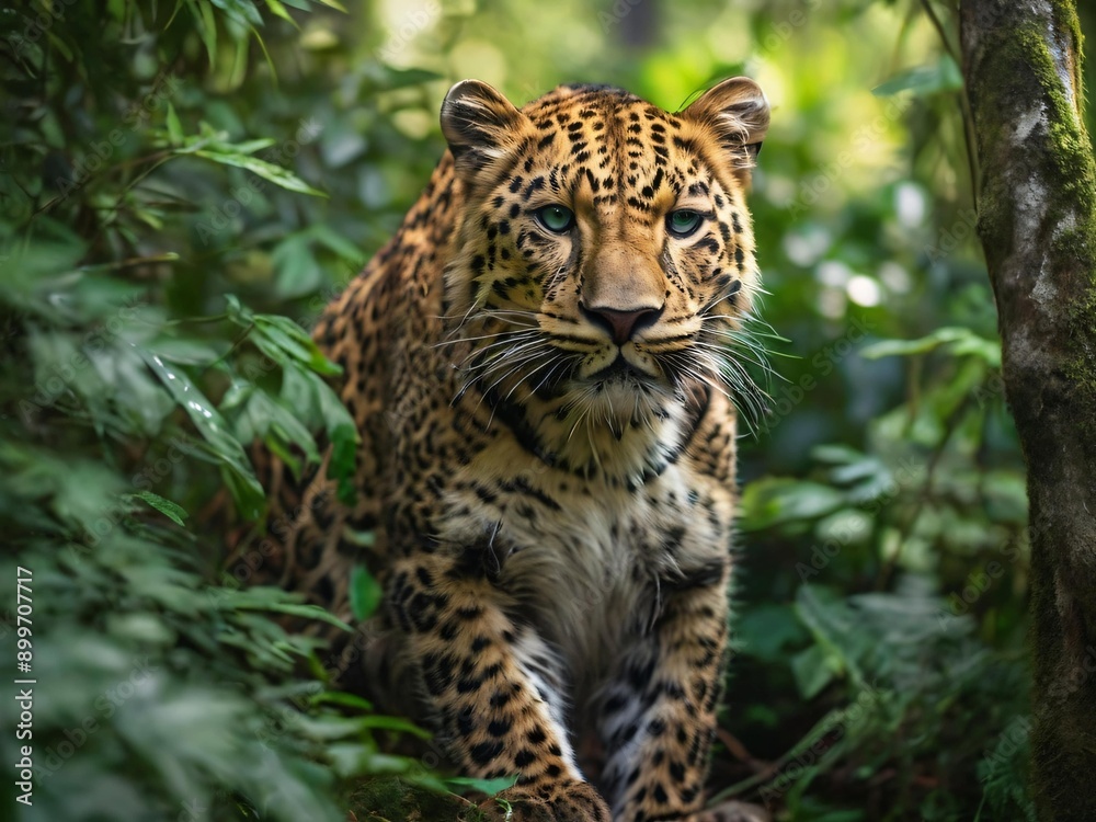 Close up Portrait of a Leopard, Majestic Leopard Roaming in the Jungle Close up Portrait of a Leopard, Majestic Leopard Roaming in the Jungle