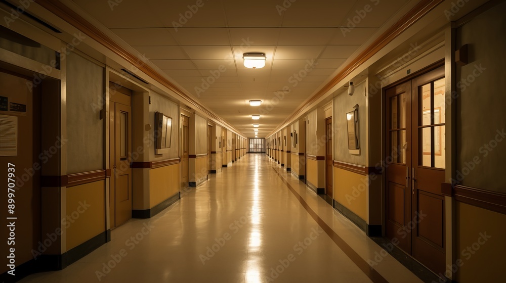 Hospital Tranquility: Defocused Blurred Background in a Corridor Hospital Tranquility: Defocused Blurred Background in a Corridor