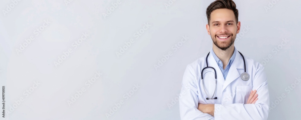 Smiling Doctor with Stethoscope Portrait