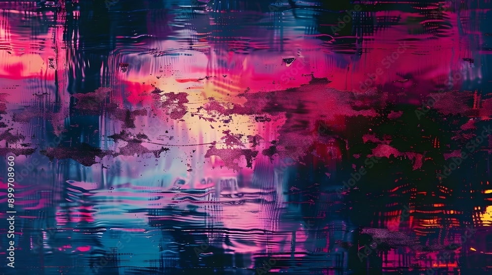 Vibrant abstract painting with a dynamic blend of colors and emotional expression.