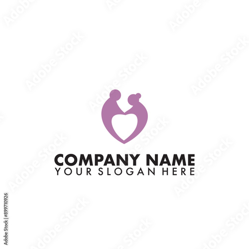 Elderly Care Logo Template on white background