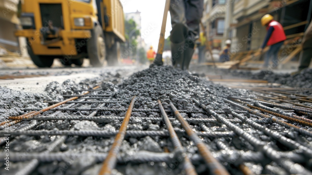custom made wallpaper toronto digitalClose-up of Fresh Concrete Being Laid on a Construction Site