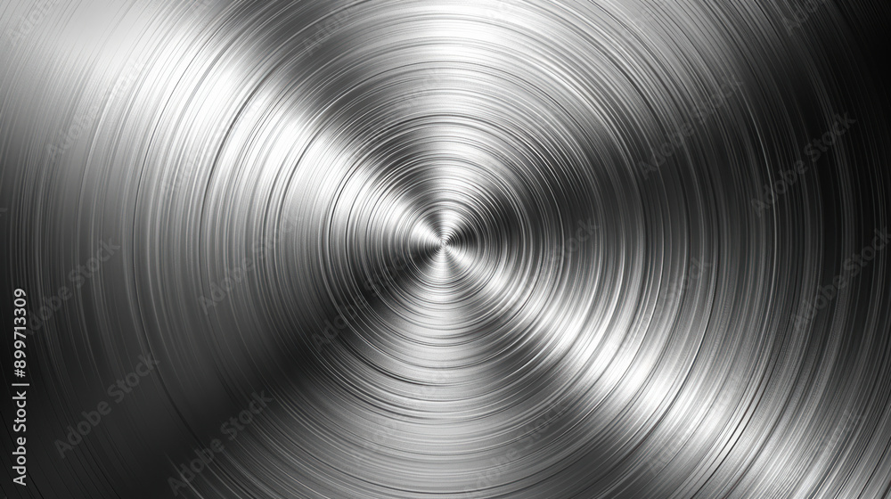 Abstract close-up image of metallic brushed circular pattern with radial light reflections, creating an industrial and futuristic aesthetic. Abstract close-up image of metallic brushed circular pattern with radial light reflections, creating an industrial and futuristic aesthetic.