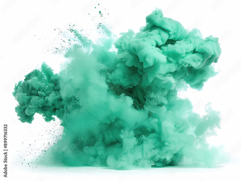 Mint Smoke Explosion on White Background - Fresh and Aromatic Abstract Vapor Art Mint Smoke Explosion on White Background - Fresh and Aromatic Abstract Vapor Art