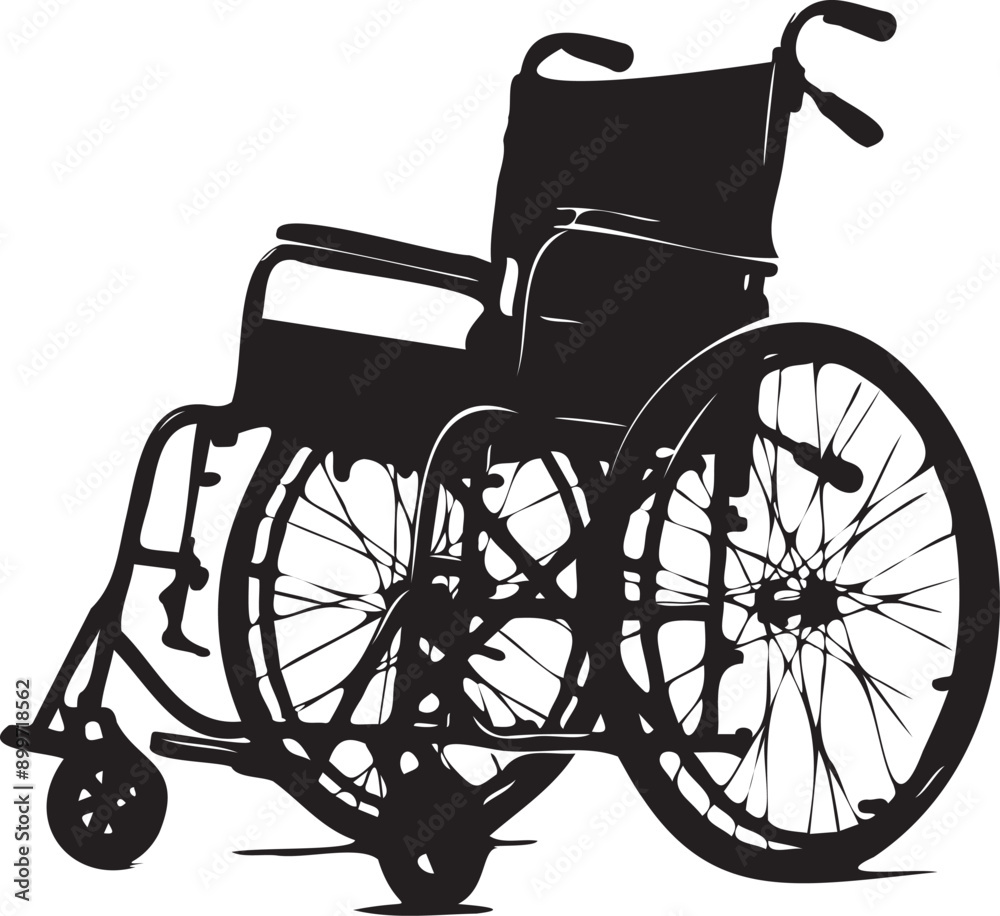 Fototapeta premium Wheel Chair black silhouette vector 