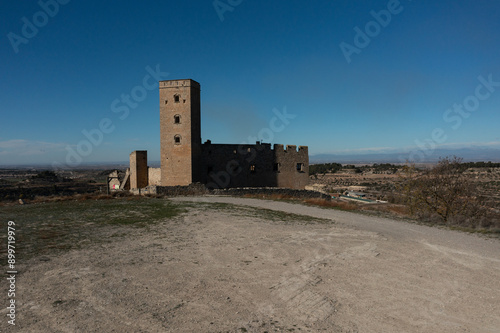 Aerial view of castle Ciutadilla, Lleida photo