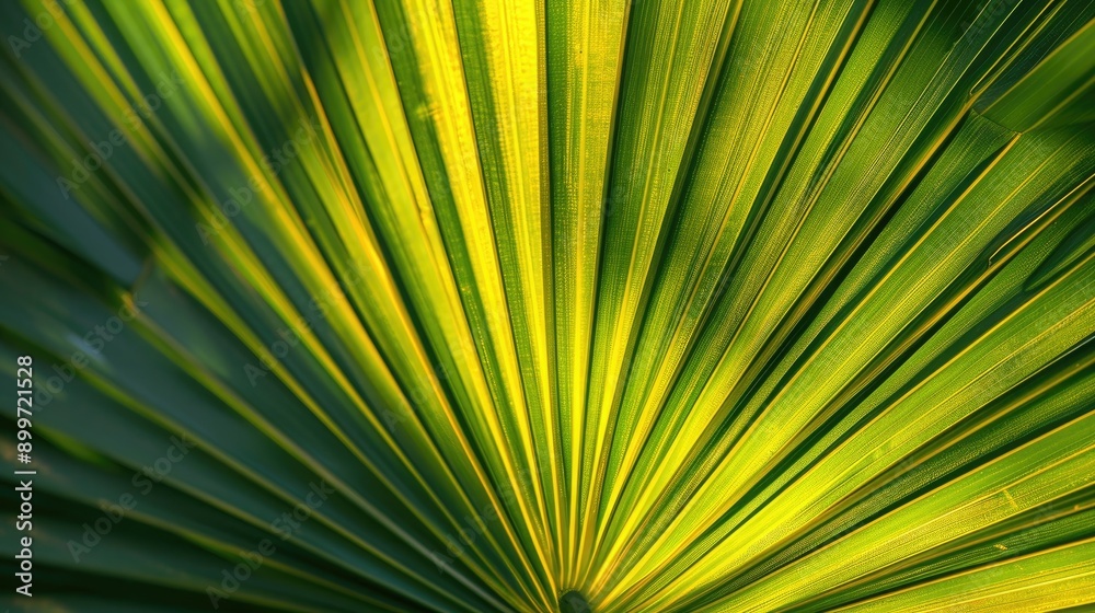 Obraz premium Illuminated palm leaf in the evening sun