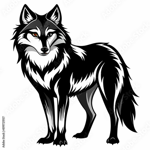 Wolf Silhouette Vector Illustration 