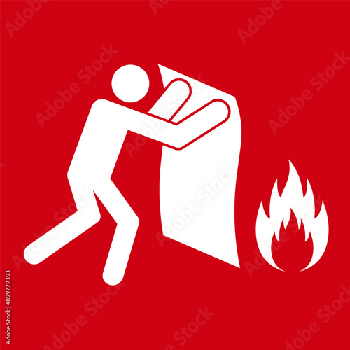 Fire Blanket Sign Symbol. Vector Illustration. 