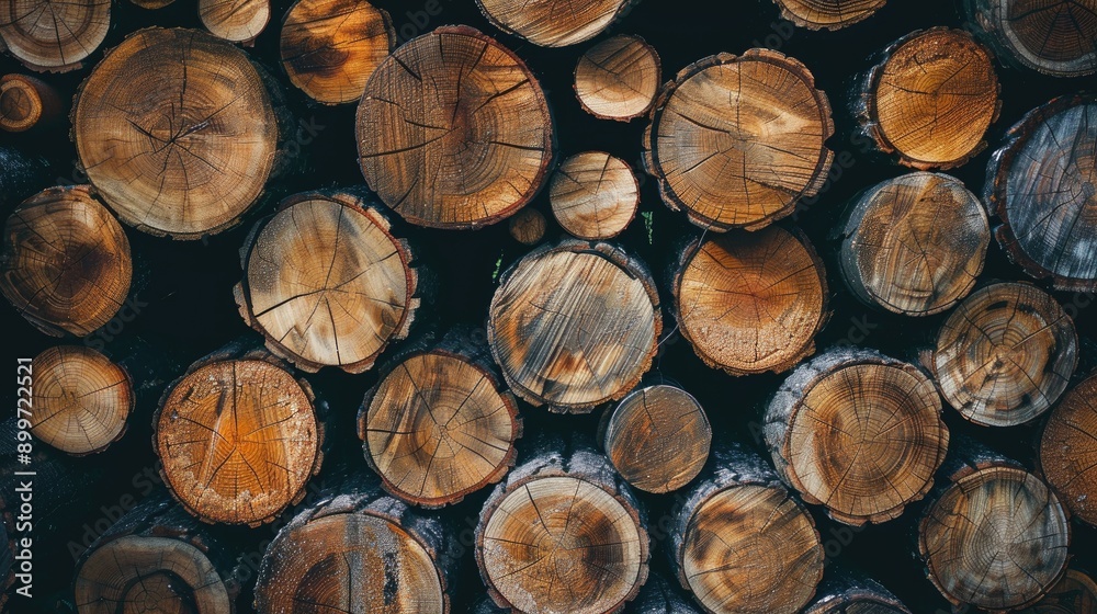 Wood log stack background Wood log stack background