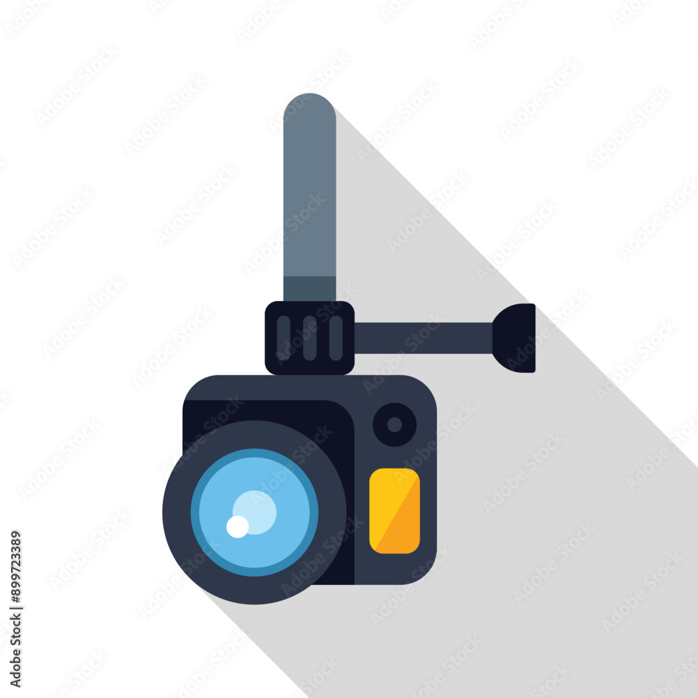 Action camera with a long monopod is perfect for filming extreme sports and capturing unique perspectives Action camera with a long monopod is perfect for filming extreme sports and capturing unique perspectives