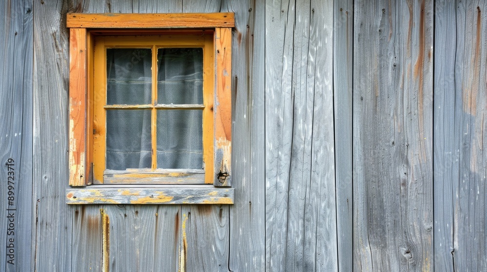 Wooden framed window in a weatherboard wall Wooden framed window in a weatherboard wall