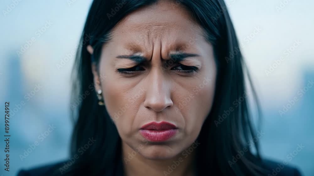 Close up portrait of a woman rolling looking annoyed and disgusted. Close up portrait of a woman rolling looking annoyed and disgusted.