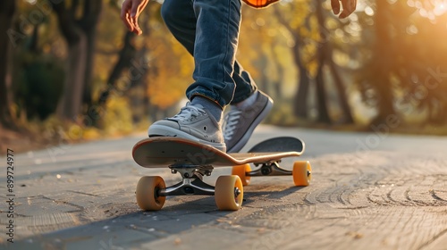 cool guy enjoying skateboard 3D randering. 