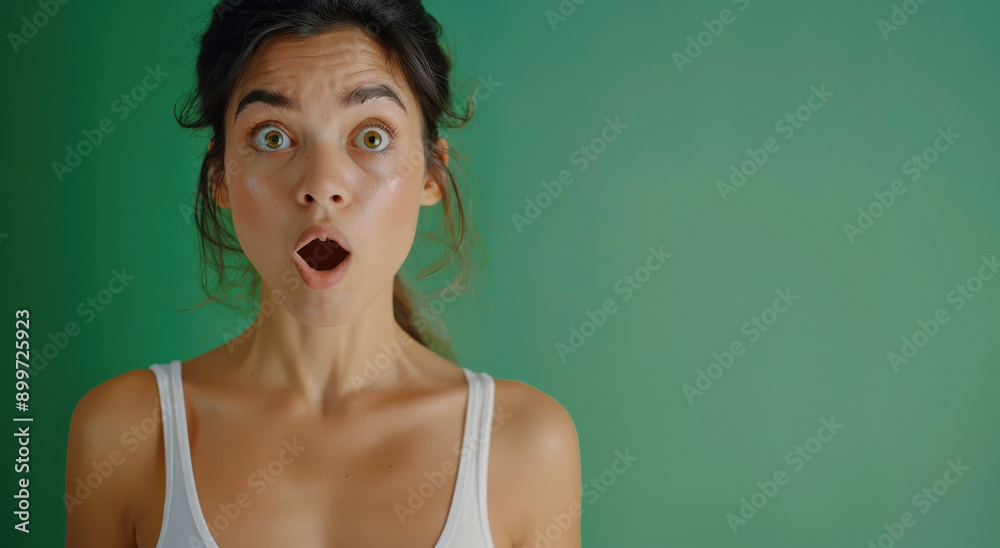 Young woman giving shocking expression