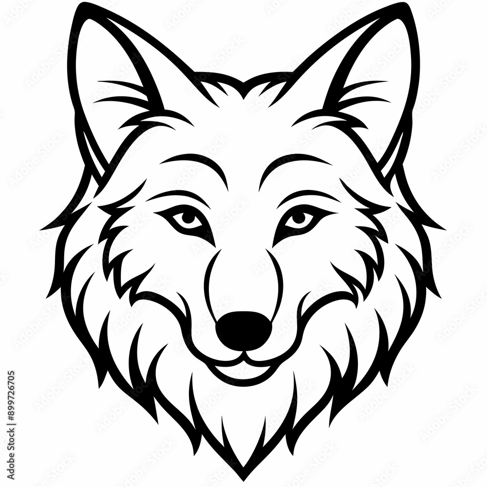Naklejka premium Wolf Silhouette Vector Illustration 