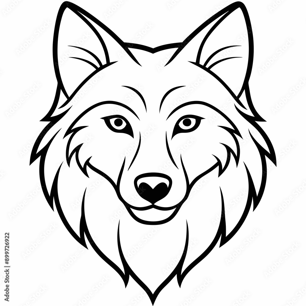 Naklejka premium Wolf Silhouette Vector Illustration 