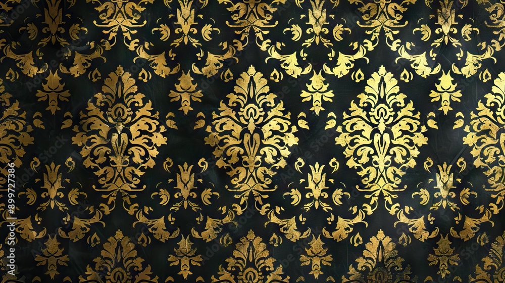 wallpaper 3d classic golden and black . 3d illustration. AI generated illustration wallpaper 3d classic golden and black . 3d illustration. AI generated illustration