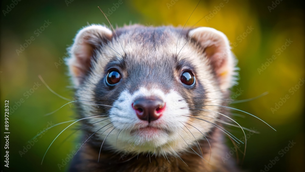 Curious Ferret Portrait with Blurred Background. Curious Ferret Portrait with Blurred Background.