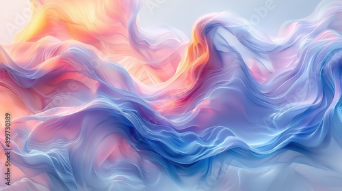 Abstract Flowing Fabric in Pastel Colors