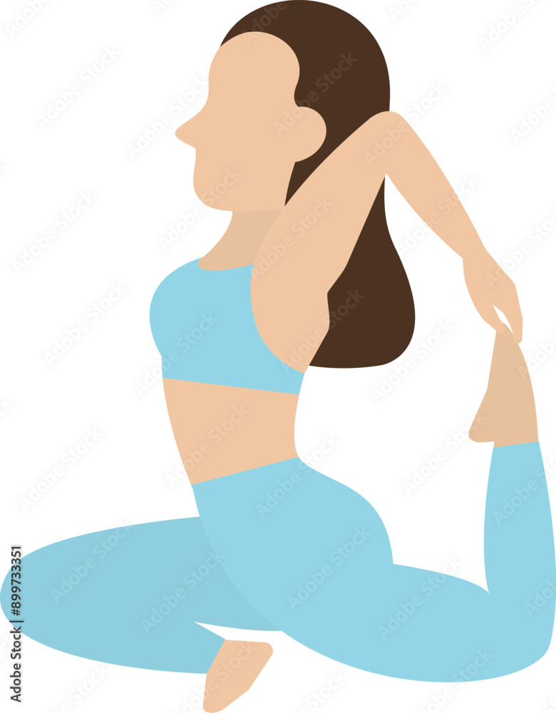 スポーツウェアを着てヨガをしているの女性のイラスト スポーツウェアを着てヨガをしているの女性のイラスト