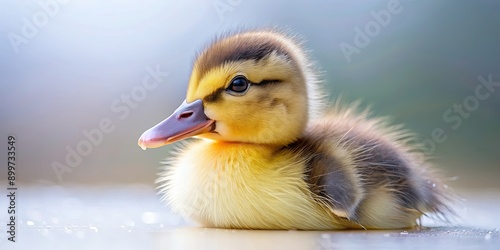 Close-up image of a cute duckling isolated on a background, Duckling, cute, isolated, background, bird, fluffy, young, small