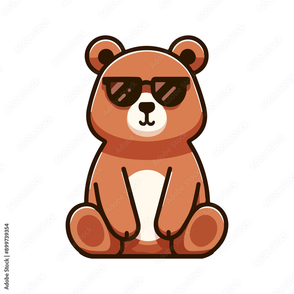 cute bear wearing sunglasses icon character cute bear wearing sunglasses icon character