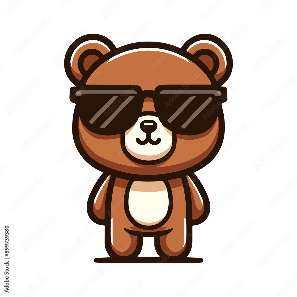 cute bear wearing sunglasses icon character cute bear wearing sunglasses icon character