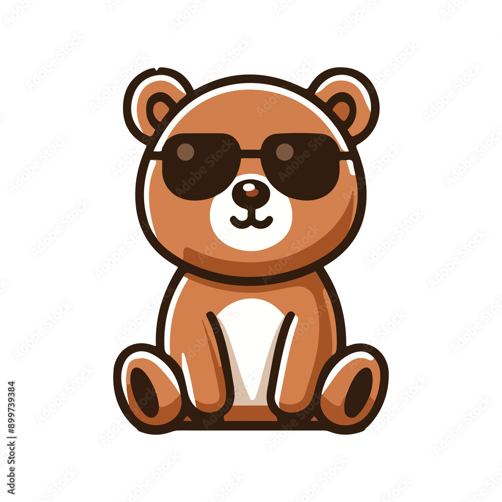 cute bear wearing sunglasses icon character cute bear wearing sunglasses icon character